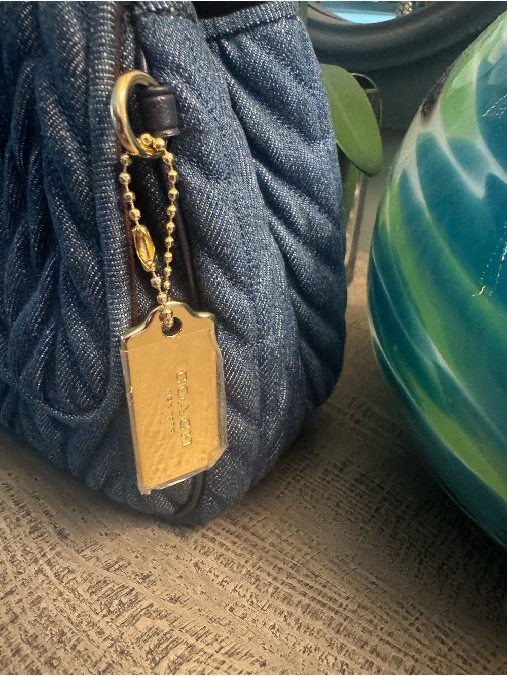 Coach Cassidy Quilted Denim 2 Way Bag w/ Turnlock EUC - Picture 4 of 13
